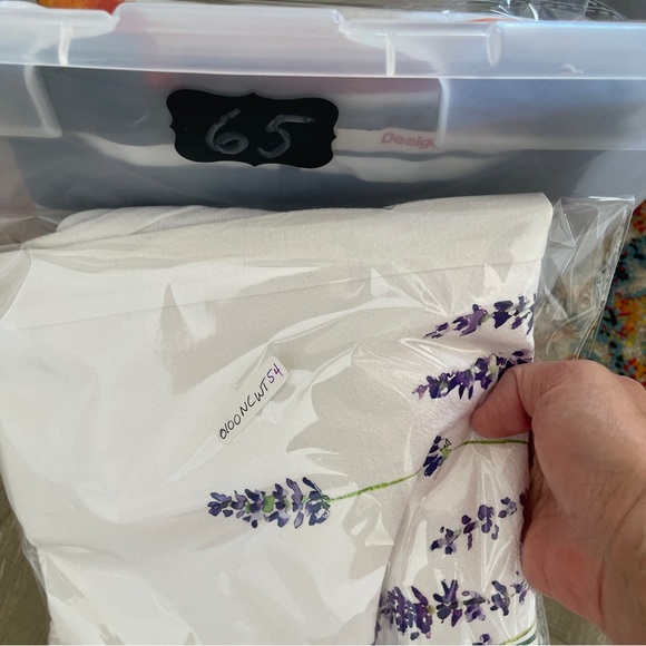 NoraCora white elastic high waist tapered lavender floral pants M - Picture 14 of 14